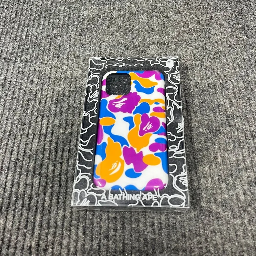 NEW BAPE Store LA iPhone 11 Pro Phone Case A Bathing Ape Camo Purple Yellow Blue